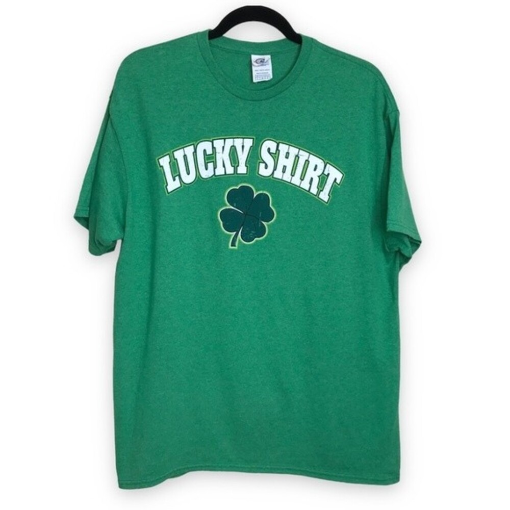 Delta Pro Weight Lucky Shirt Four Leaf Clover Green T Shirt Unisex Size Large